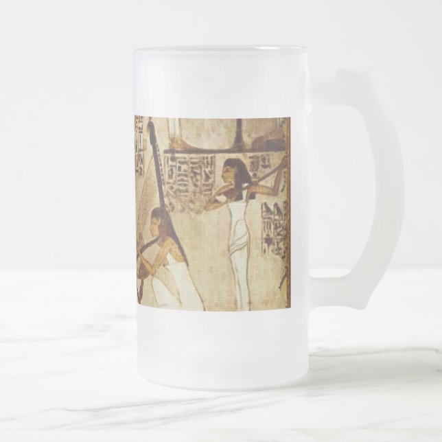 Musiker från Akhnaton Ancient Egyptian History Mug Frostat Ölglas (Höger)