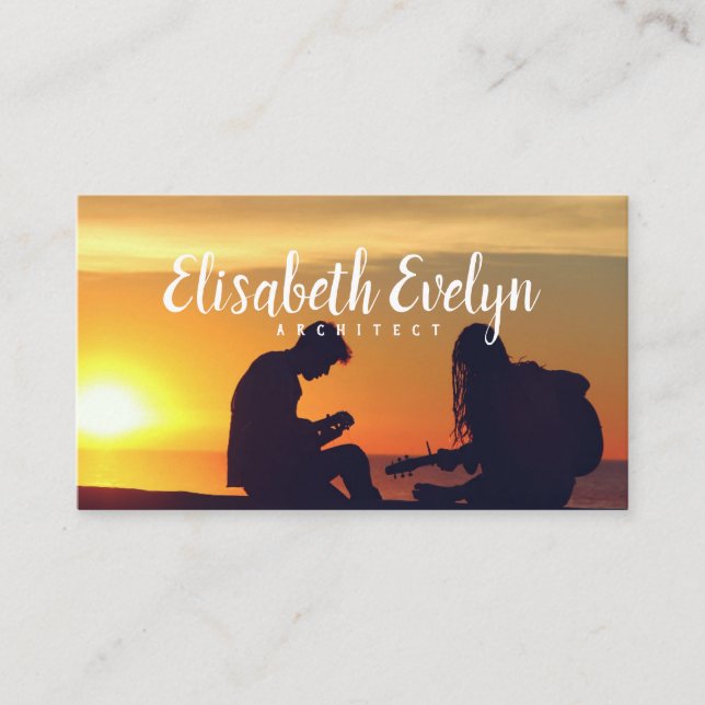 musiker, gitarrer visitkort (Framsida)