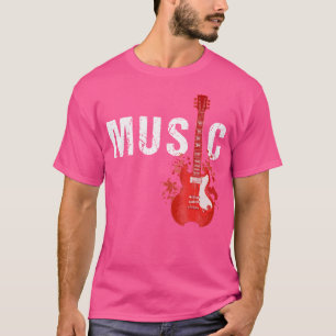 Musiker Gitarrspelare Elektro Akustisk Gitarrist T Shirt
