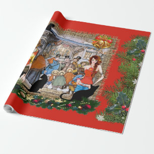 Musiker i gamla Amsterdam under jul Presentpapper