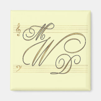 Musiker i kärlek bröllop monogram logotyp magnet