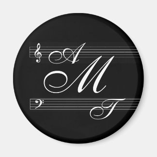 Musiker i kärlek monogram logotyp magnet