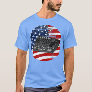 Musiker i ljud Ingenjör USA flagga 4 juli T Shirt