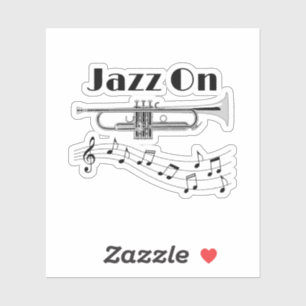 Musiker Jazz på Trumpet Player Klistermärken