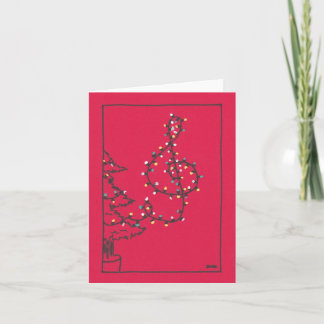 Musiker Julgran Ljus Greeting Card Kort