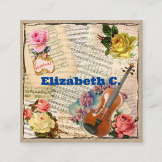 Musiker med instruktör Degree Premium Fyrkantigt Visitkort