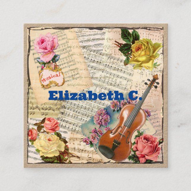 Musiker med instruktör Degree Premium Fyrkantigt Visitkort (Framsida)