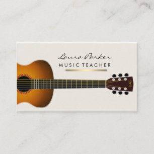 Musiker Music Lärare Guitar-instrumentet Guld Visitkort