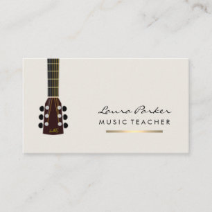 Musiker Music Lärare Guitar-instrumentet Guld Visitkort