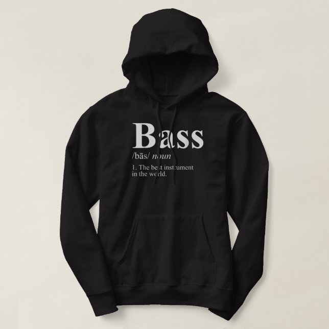 Musiker Musik Bas Gitarrist Basist Elbas Hoodie (Design framsida)
