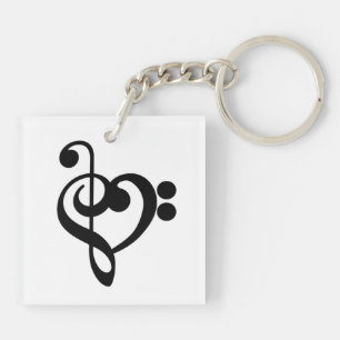 Musiker Musik Hjarta - Diskant Basnyckel