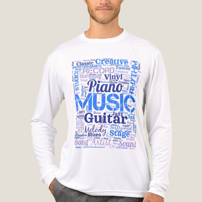 Musiker Musikälskare Word Cloud  T Shirt (Framsida)