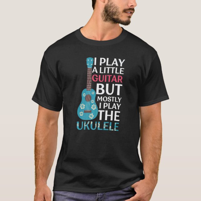 Musiker Musikinstrument Musik Noter gitarr uku T Shirt (Framsida)