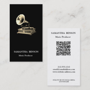 Musiker Musikproducent Grammofon QR-kod Visitkort