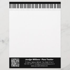 Musiker Pianotangent Musik Bransch QR-kod Brevhuvud