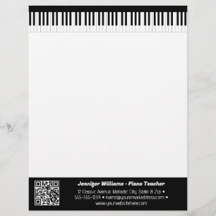 Musiker Pianotangent Musik Bransch QR-kod Brevhuvud