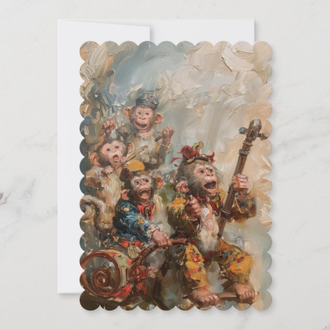 Musiker - Platt inbjudan storlek 12,7 cm x 17,8 cm (Framsida)