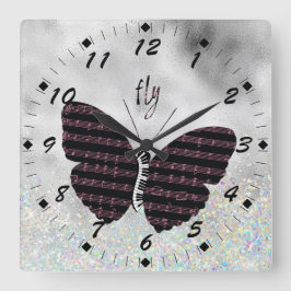 Musiker, sångare, Piano Player Butterfly Fyrkantig Klocka