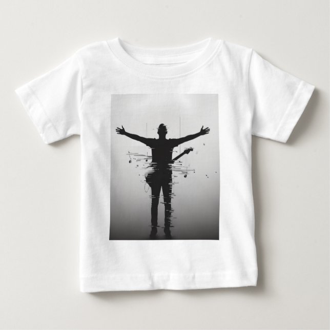 Musiker Siluett T Shirt (Framsida)