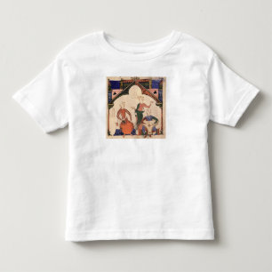 Musiker som leker castanets och en psaltery t-shirt