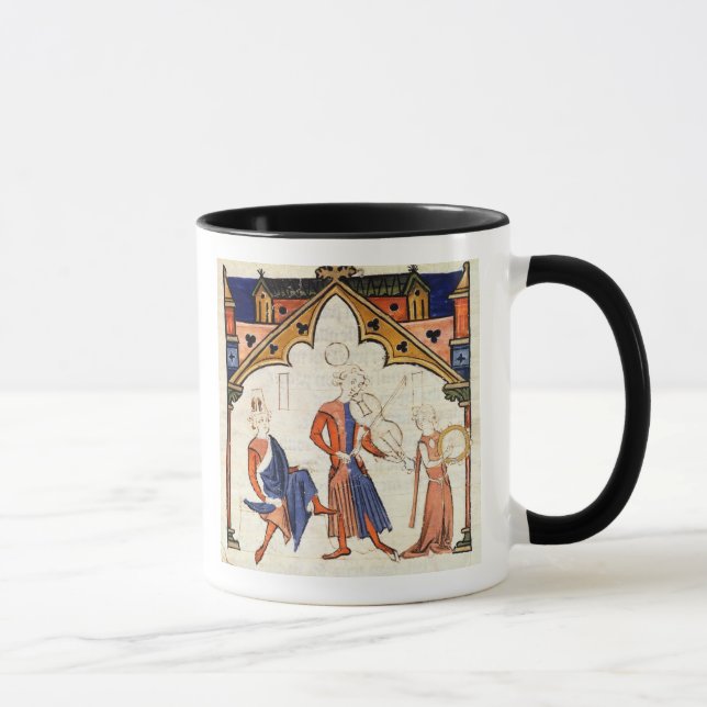 Musiker som leker en Viola och en tamburin Mugg (Höger)