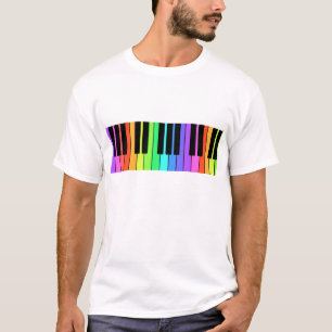 Musiker T-tröja för regnbågetangentbord T Shirt