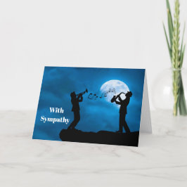 Musikers Full Moon Silhouette Sympathy Kort