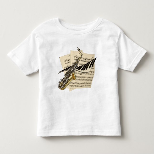 Musikersaxofon & piano tee (Framsida)