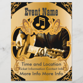 Musikevenemang Vintage Gold Flyer