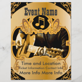 Musikevenemang Vintage Gold Flyer