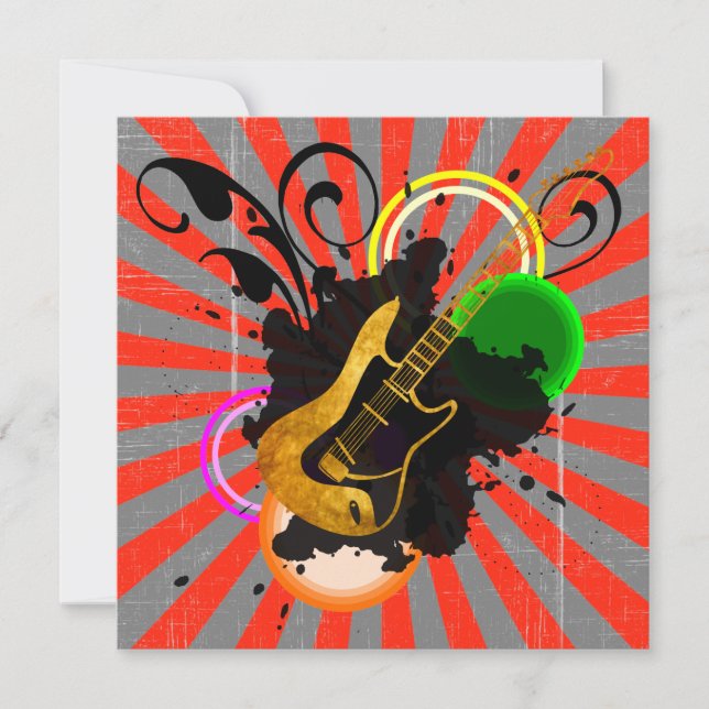 Musikfeber Födelsedagsfest inbjudan (Framsida)