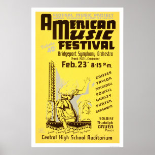 Musikfestival Amerika 1938 WPA Poster