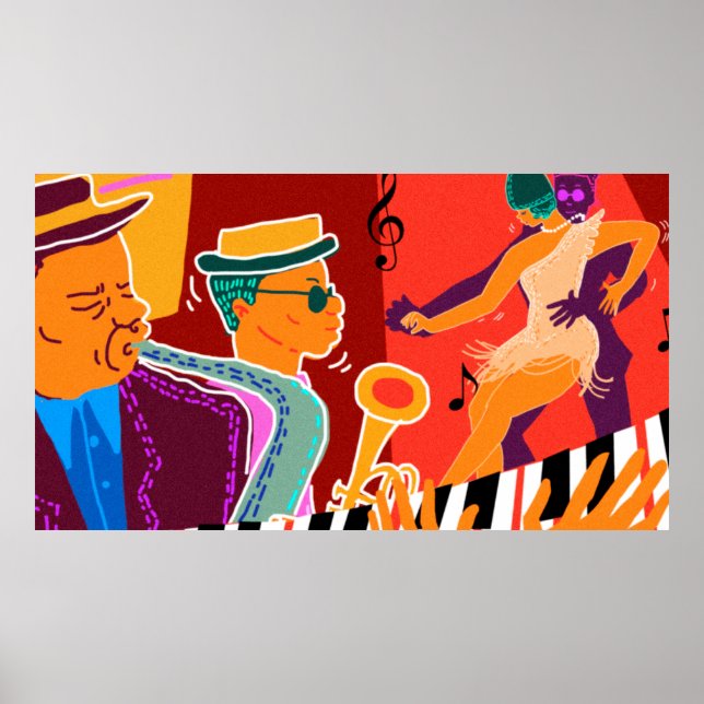 Musikfestival för Retro-kontrast jazz Poster (Framsidan)