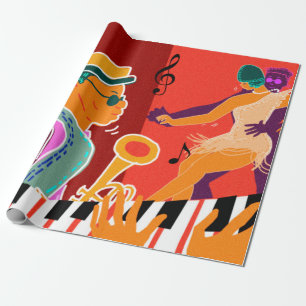 Musikfestival för Retro-kontrast jazz Presentpapper