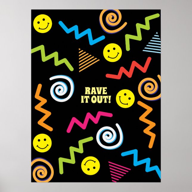 Musikfestivaler rave inspiration retro stil poster (Framsidan)