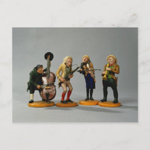 Musikfigurer i Caricature Vykort