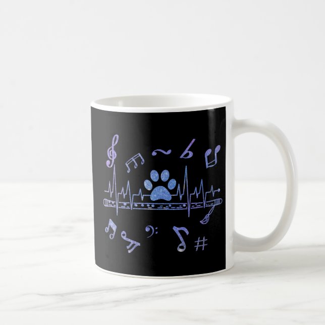 Musikflute med Tass avtryck Kaffemugg (Höger)