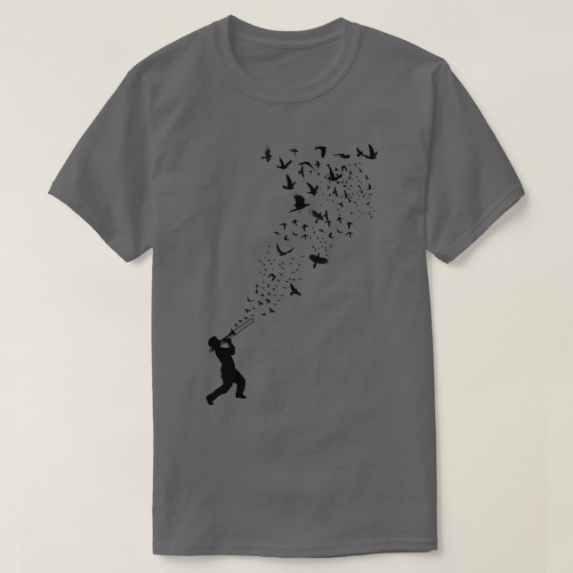 Musikfrihet Musik och fåglar 4 T Shirt (Design framsida)