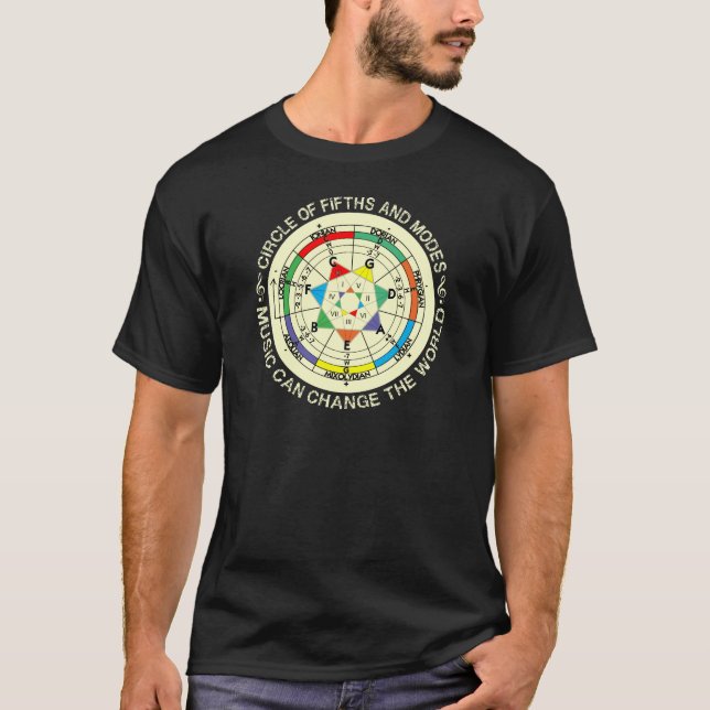 Musikfunktionslägen kartlägger och cirklar av t shirt (Framsida)