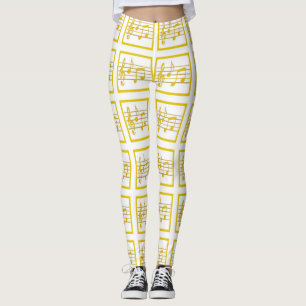 Musikfyrkanter i Guld Leggings
