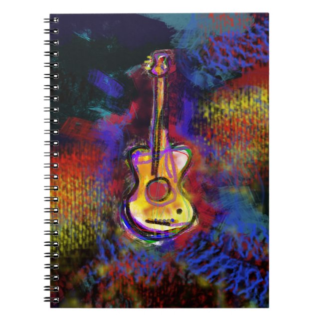 musikgitarrer anteckningsbok med spiral (Framsidan)