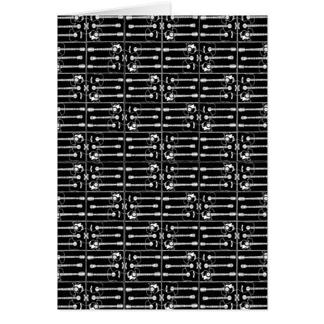 Musikgitarrer mönster hälsningskort (Framsidan)