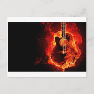 Musikguitar flames brandsedel dans Destiny's Vykort