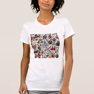 Musikhistoria & Genrer Collage Konst - Retro, Punk T Shirt