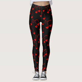 Musikhjärtadamasker Leggings