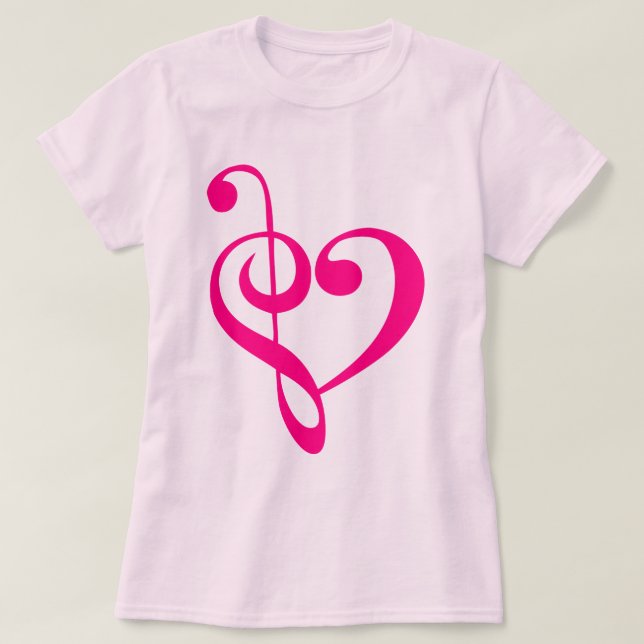 Musikhjärtarosor Tee Shirt (Design framsida)