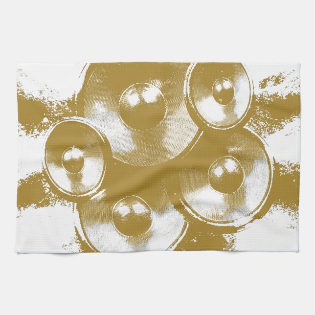 Musikhögtalare för orange kökshandduk (Horisontell)