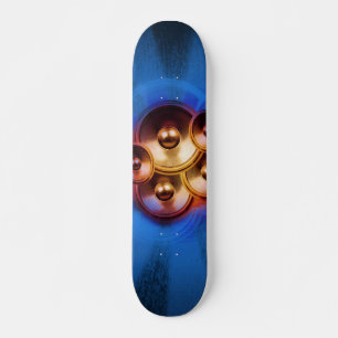 Musikhögtalare och blå solbränna mini skateboard bräda 18,5 cm