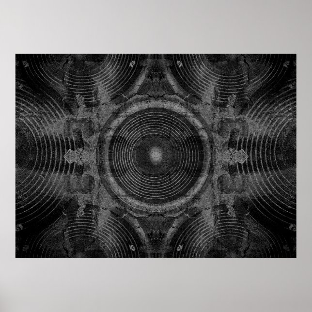 Musikhögtalare på en krackad vägg poster (Framsidan)