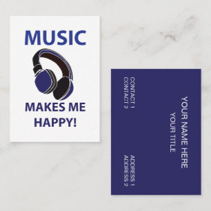 Musikhögtalarmusik gör mig till Lycklig Music Visitkort